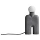 Dark grey table lamp, ceramic, contemporary work.