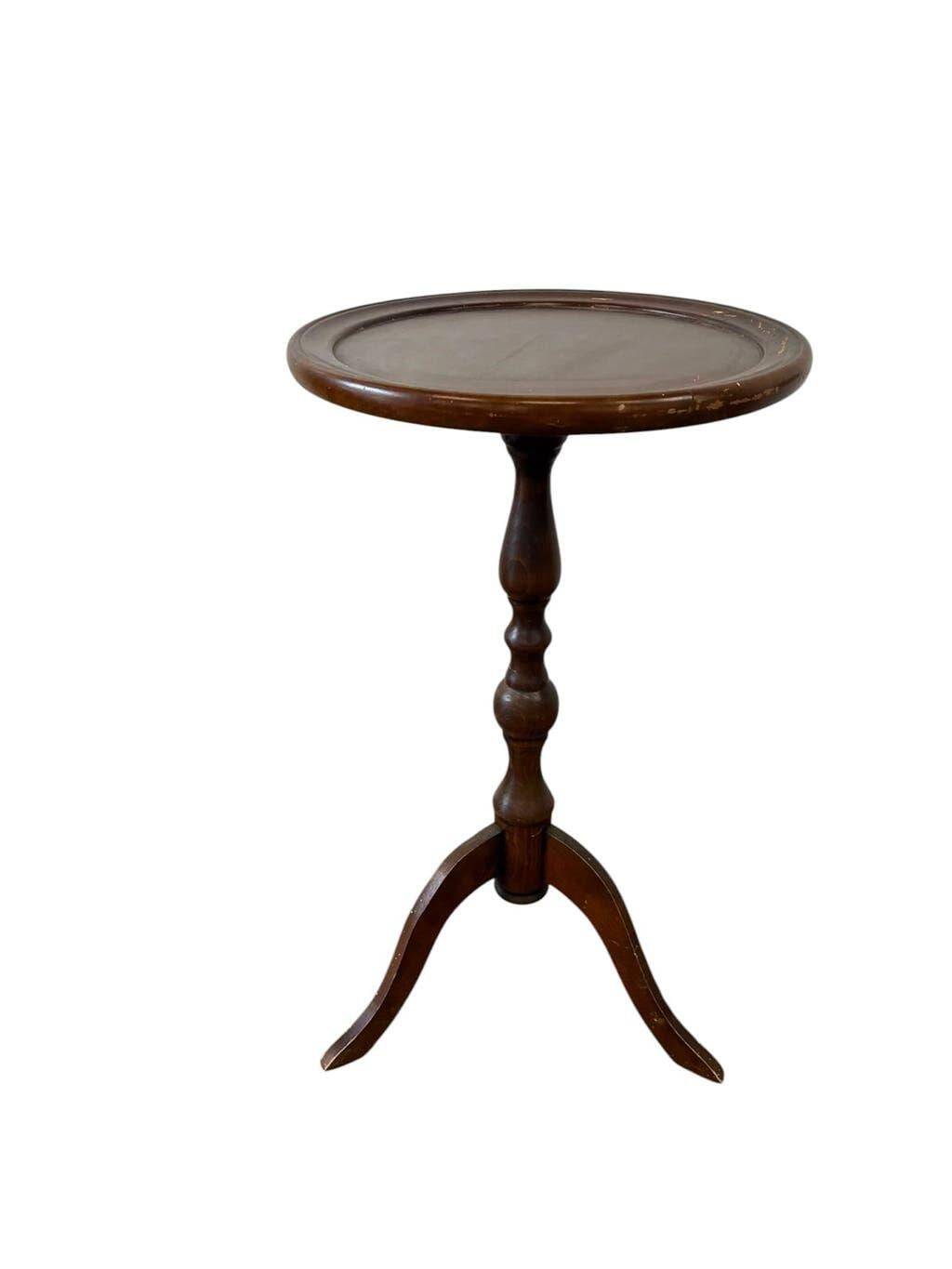 Table d'appoint ronde vintage en bois / guéridon / support