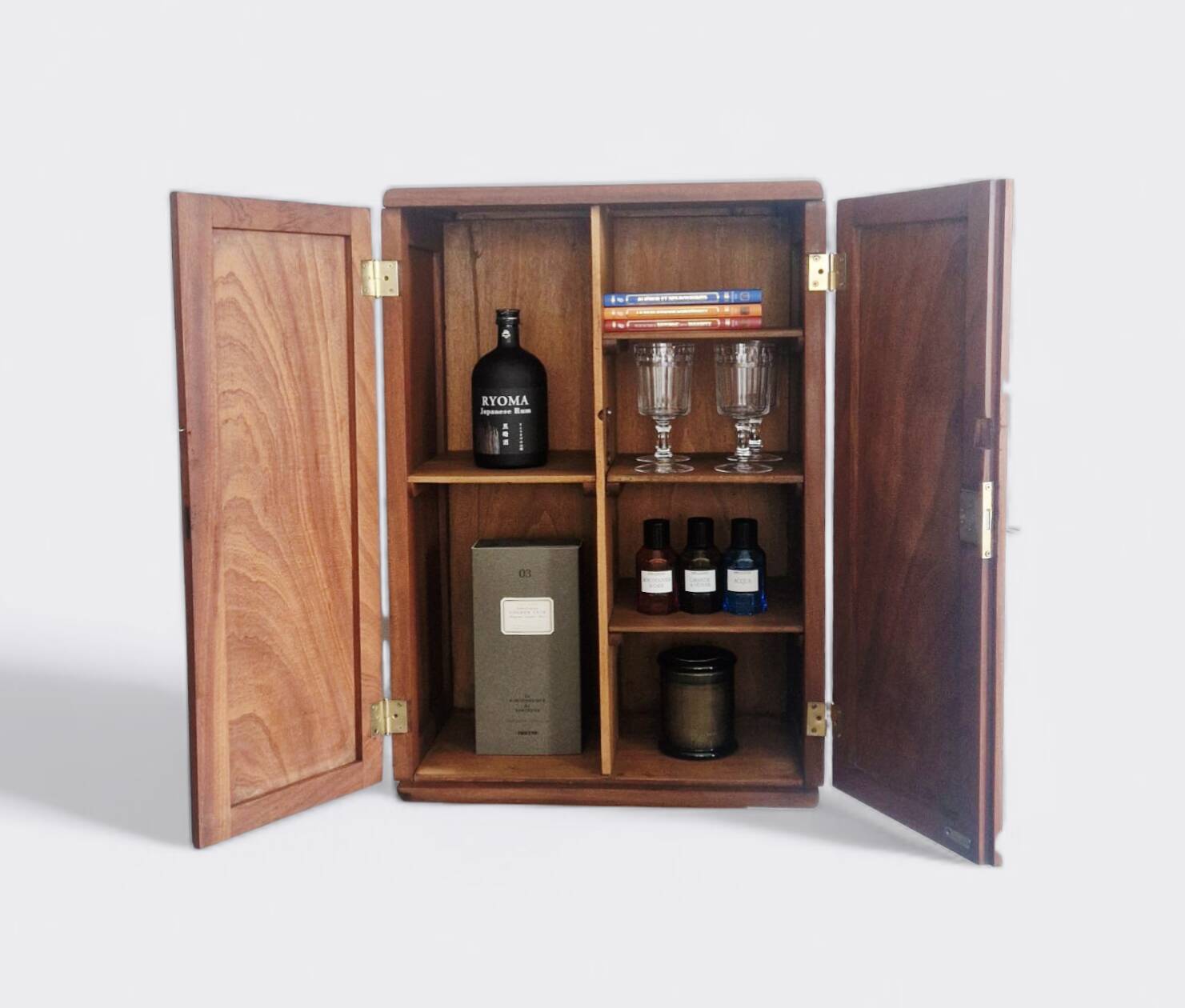 1950s handcrafted cabinet - Solid mahogany wood - Unique piece