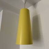 IKEA yellow metal cylindrical pendant light from the 2000s