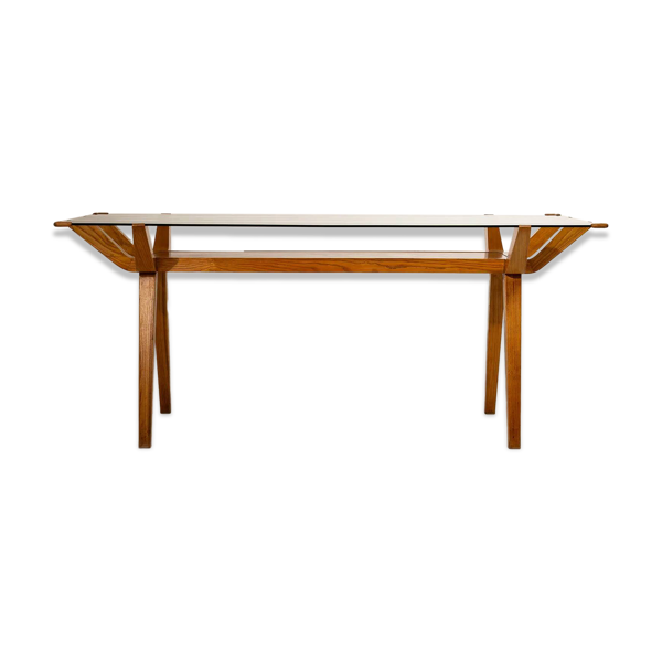 Table à manger italienne avec marqueterie, 1950