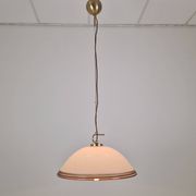 Vetrofond Italian Murano Glass Pendant Light with Brass Fixtures, 1980's