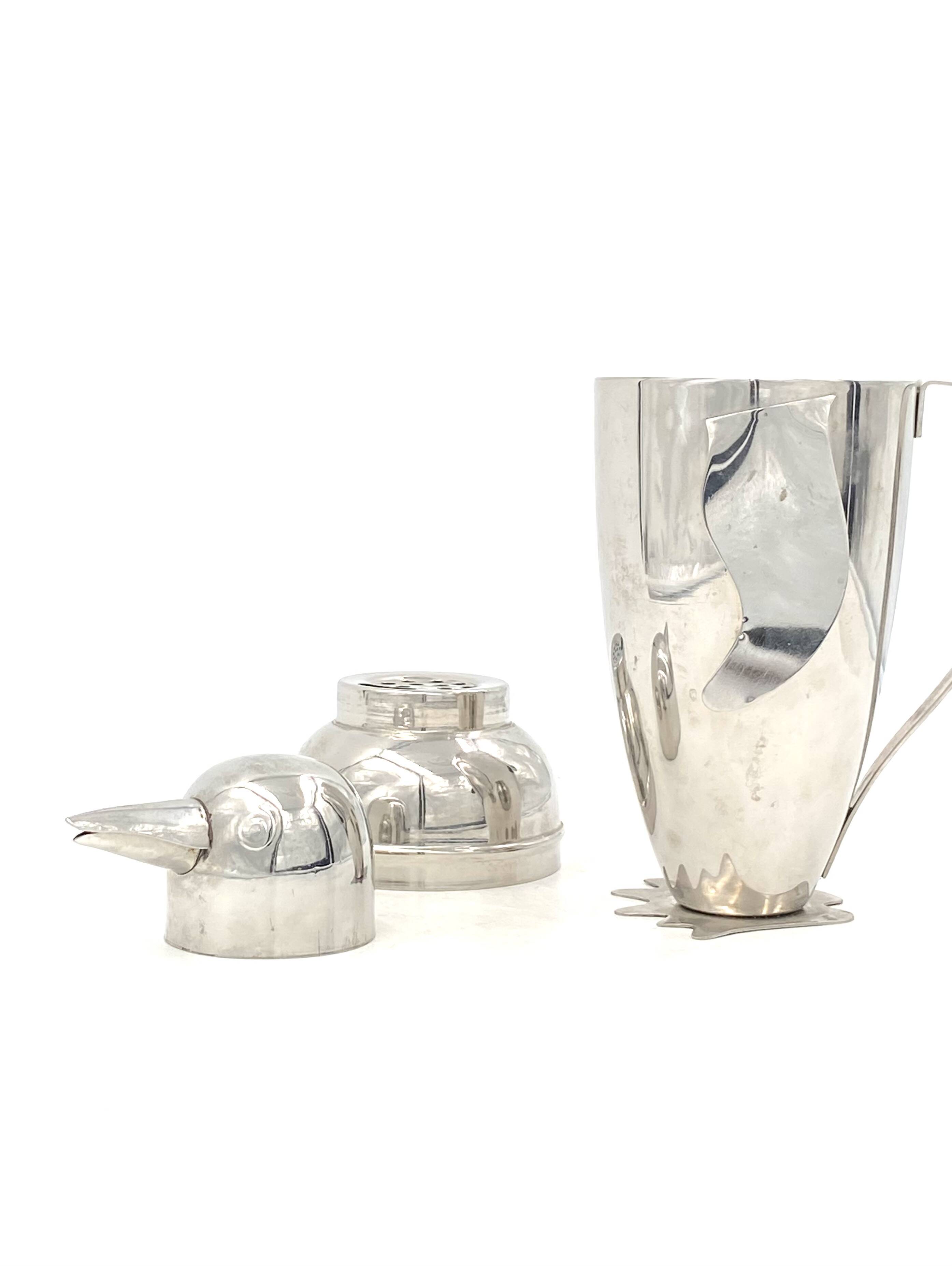 Penguin cocktail shaker, italy late xx century
