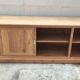 Large four-door row of industrial furniture in raw wood design