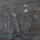 Pair of old champagne glasses crystal faceted louis Philippe