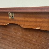 Vintage 1970s filing cabinet with curtains