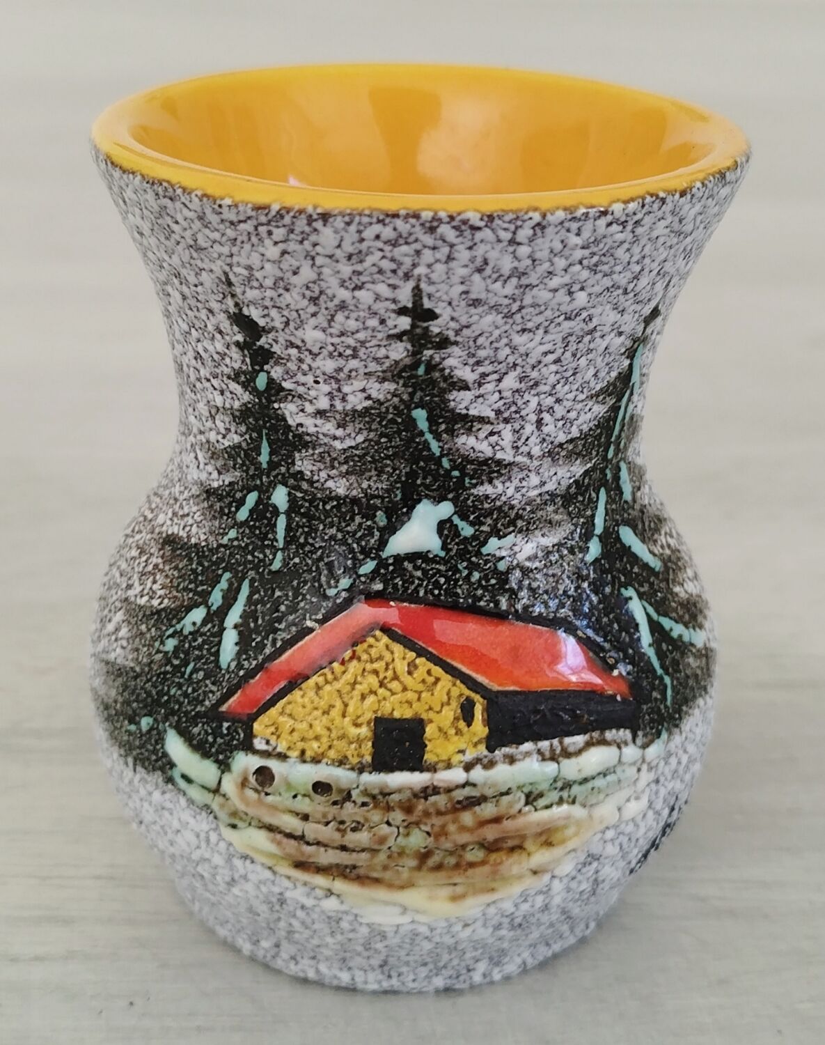 Vallauris ceramic vase signed tess vintage mountain decor