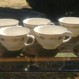 Serving of 8 golden porcelain coffee cups Villeroy and Boch Saar 50s/60s
