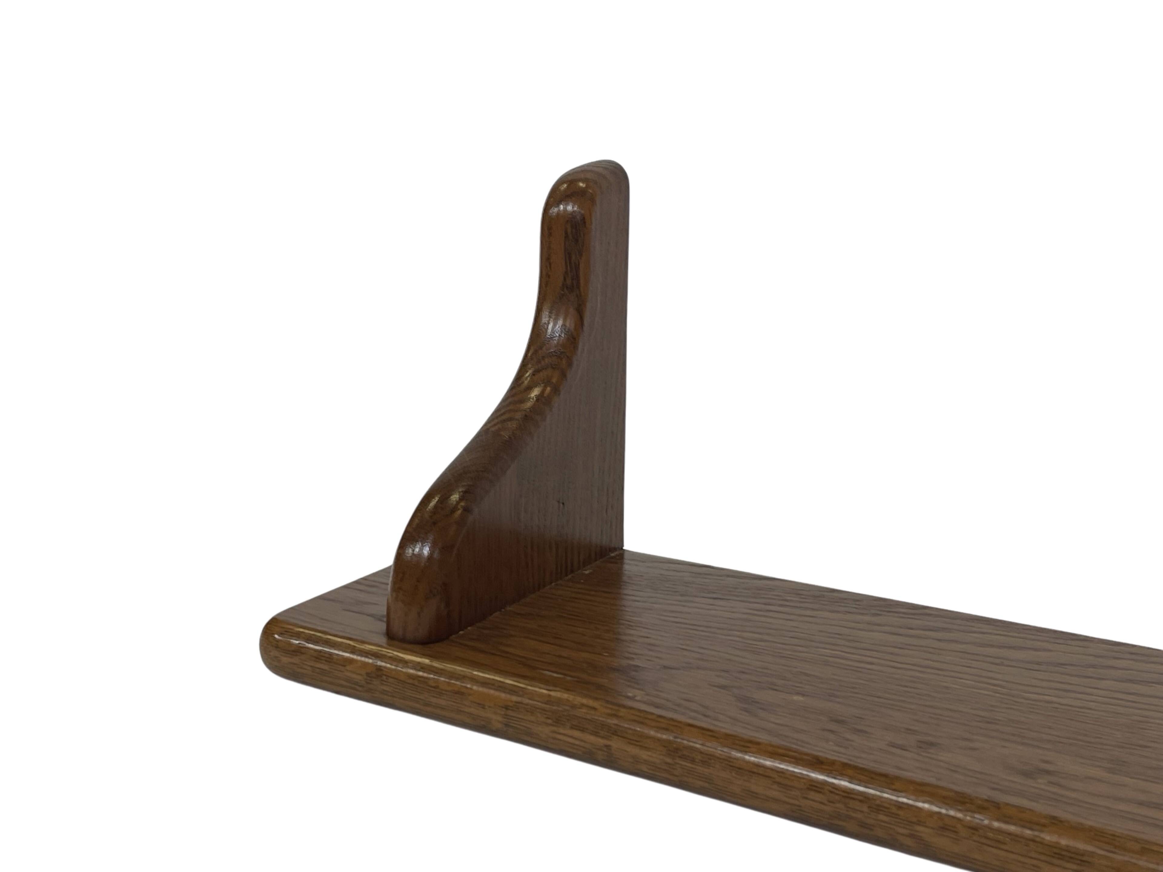 Vintage oak wall rack book shelf 1960s wood minimalist design