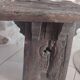 Brutalist monastic stool in solid oak