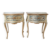 Pair of Italian retro-style wooden bedside tables.