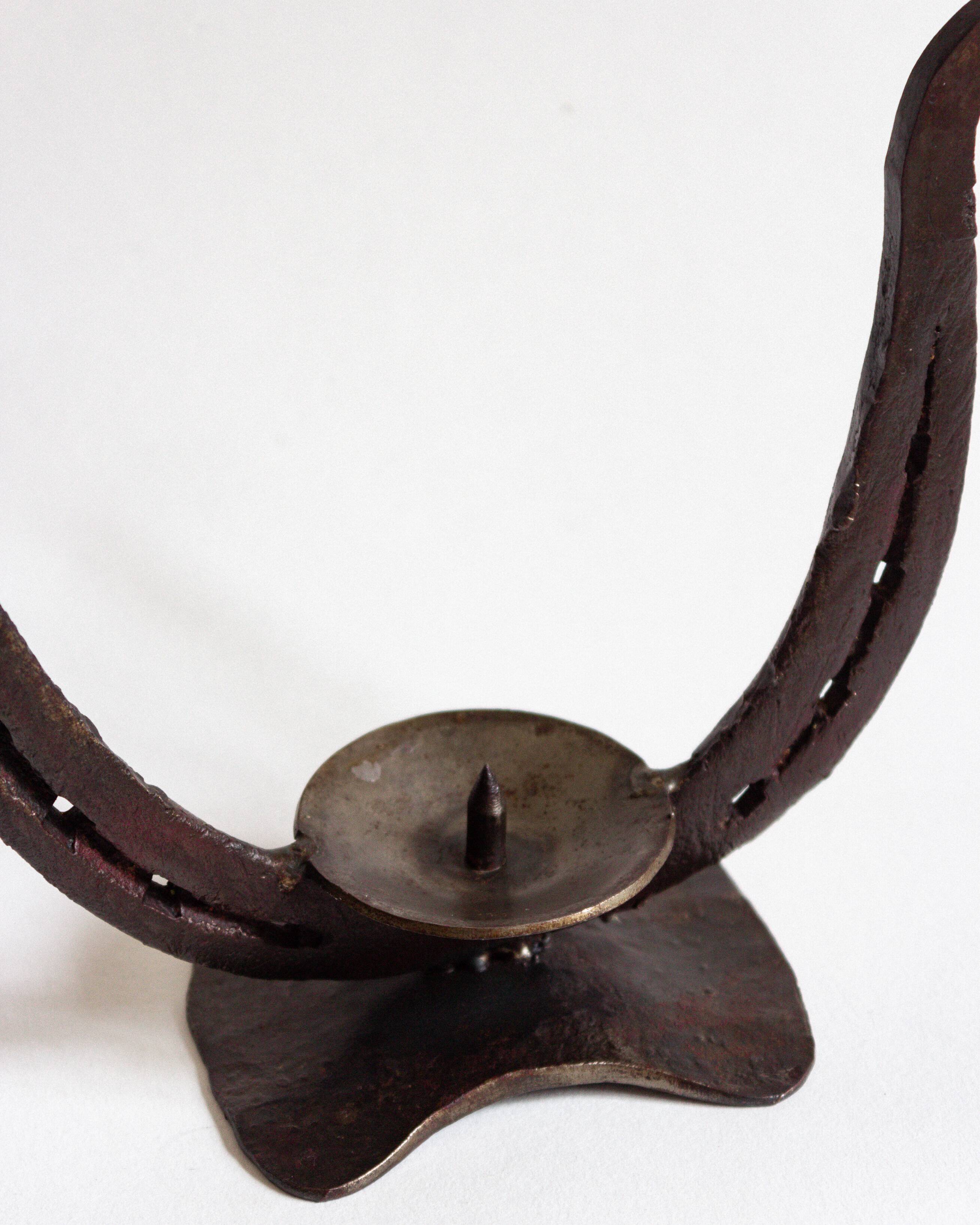 Zoomorphic wrought iron candle holder, France, 1950s