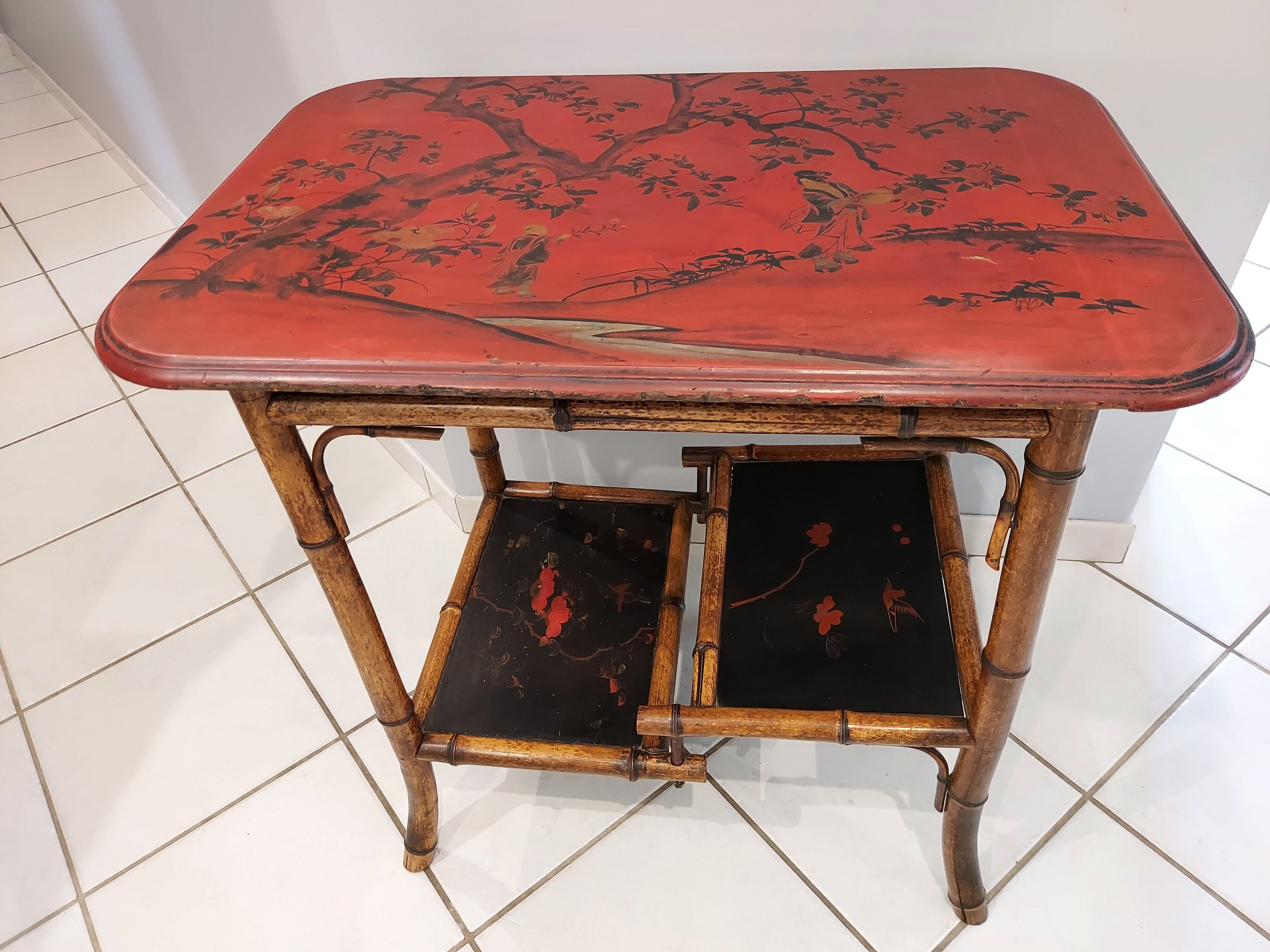 Table served Bamboo by Perret & Vibert late NINETEENTH