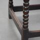 Antique English oak side table from the 18th century with bobbin legs