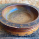 Vintage Carved Wood Pocket Box with Brass Inlays #D883