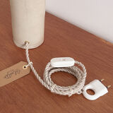 Lampe grès et jute tissée