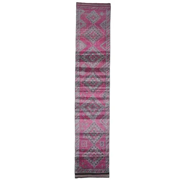 Vintage Turkish Handmade Wool Runner 79x420