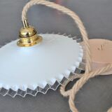 Pleated opaline suspension and jute cord