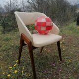 Faceted ball suspension in mother-of-pearl and vintage brass