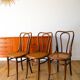 Set of 3 bistro chairs in wood and canework signed J. Kohn, Made in Austria, 20th century