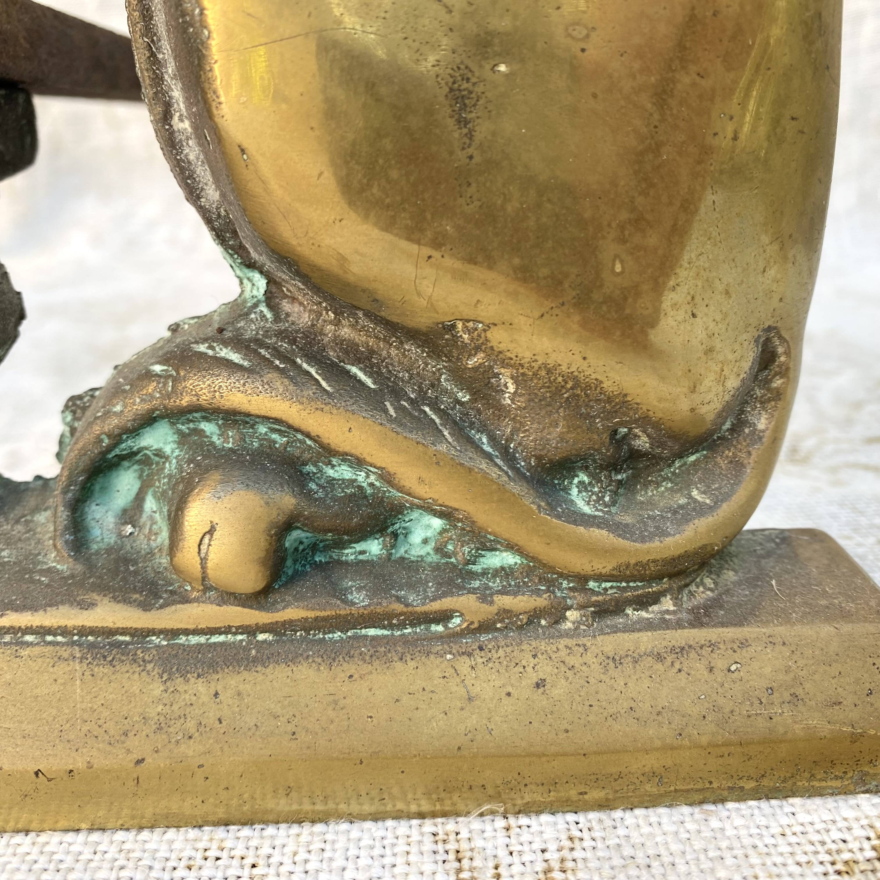 Pair of brass dog andirons