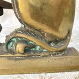 Pair of brass dog andirons