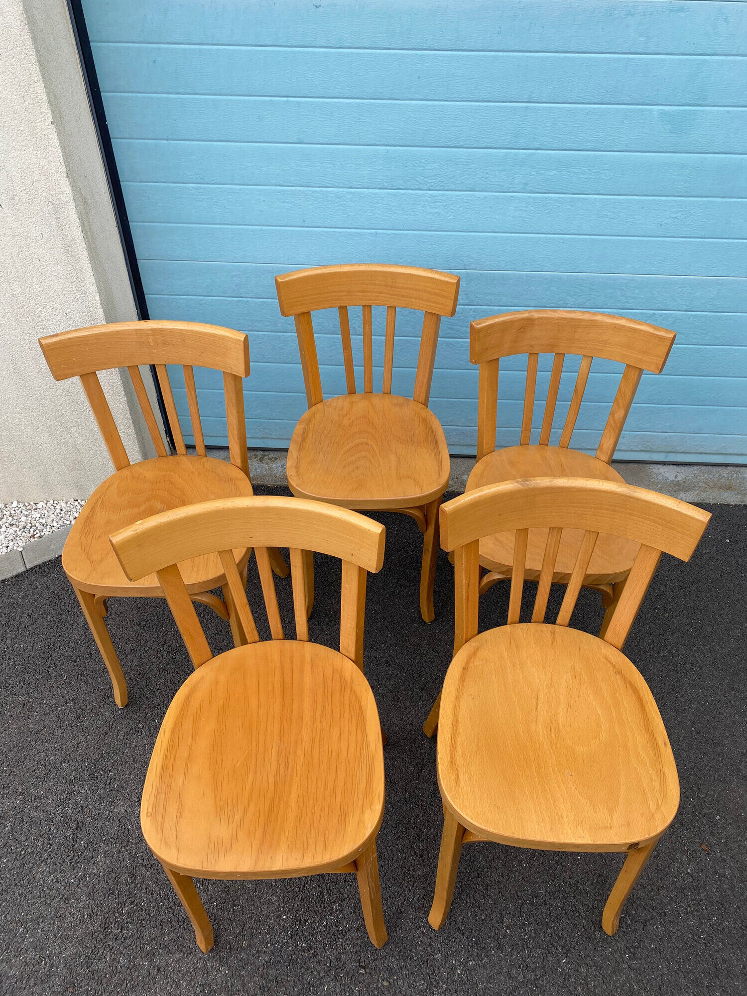 Set of 5 "Baumann" bistro chairs