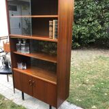 Vintage metal feet modernist showcase bookcase 1960