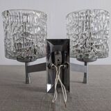 Pair of Murano glass wall lights by Kaiser Leuchten, Germany circa 1970.