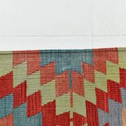 6x10 Green & Red Tribal Vintage Kilim Rug, 199x320Cm