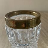 Vintage vase in chiseled Bohemian crystal and brass