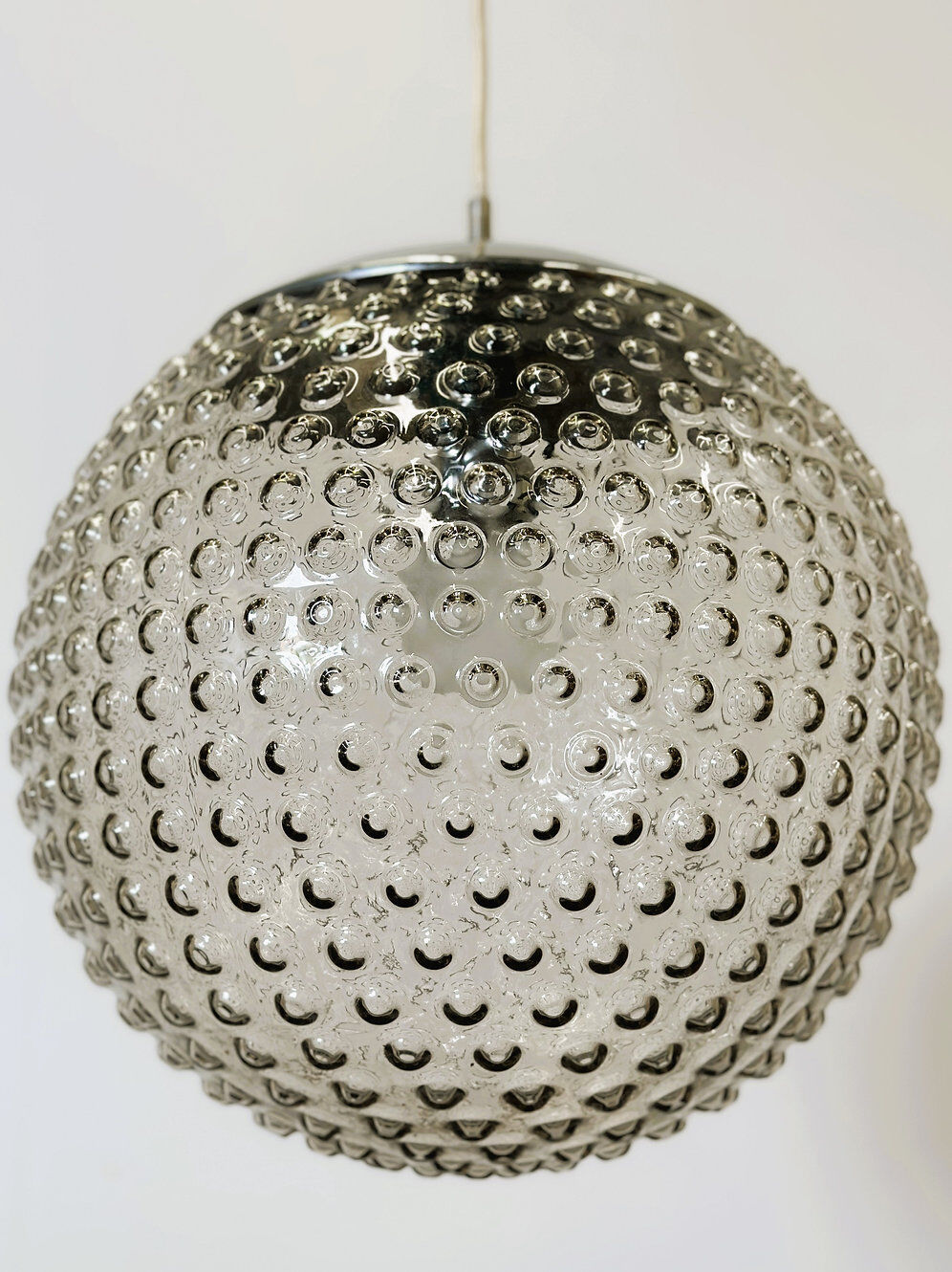 Rare designer glass Space Age pendant lamp by Rolf Krüger for Staff, Germany, 1970s