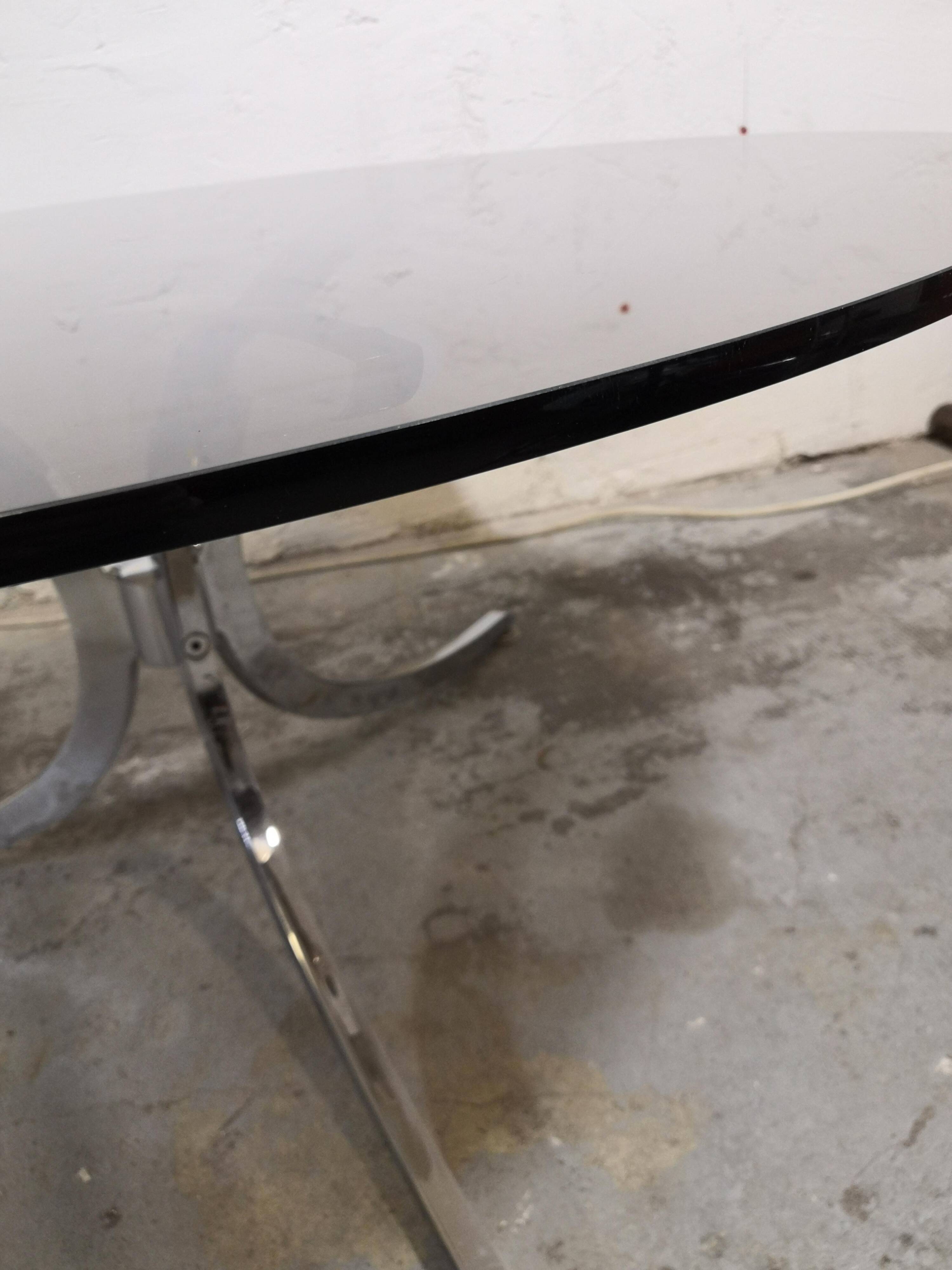 Vintage coffee table, chrome and glass