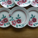 6 flat plates from Sarreguemines, Monceau model
