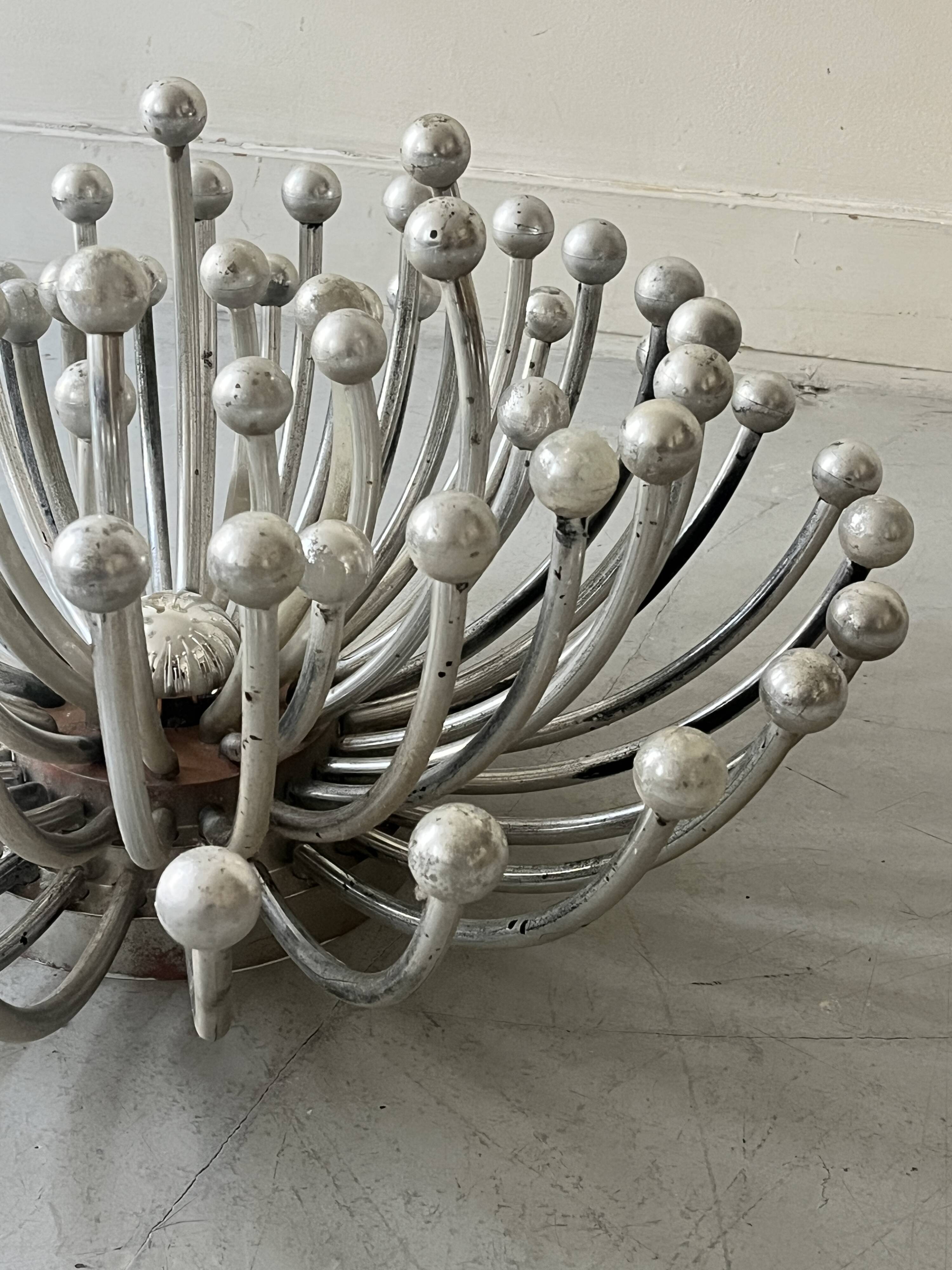 Pistillo wall or ceiling lamp in chrome by Valenti Luce, 1970s design