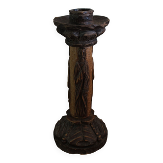 Wooden candle holder religious church candle