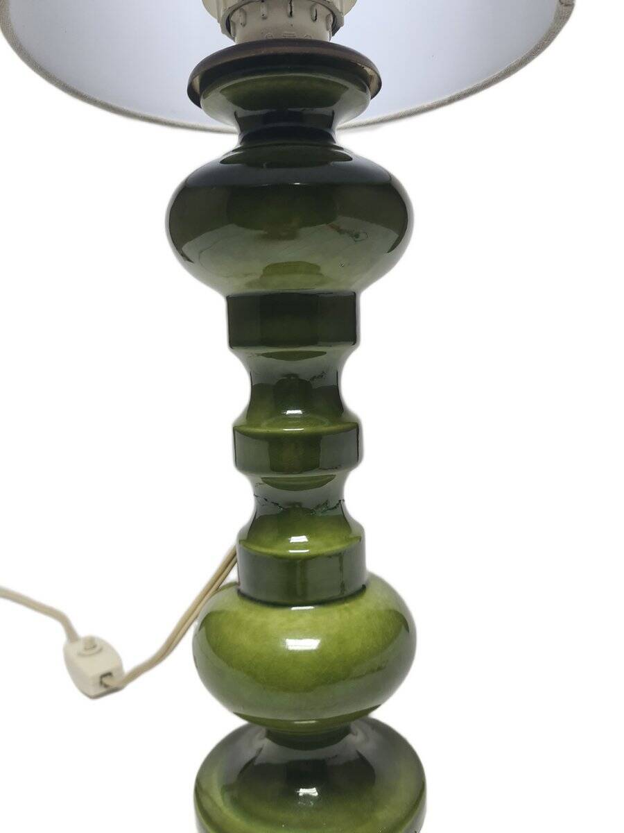 Polish postmodern bedside lamp in glass and pottery, 1980s