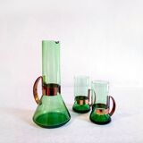 Vintage brocca and bicchiere di Seguso, anni '50, set of 3