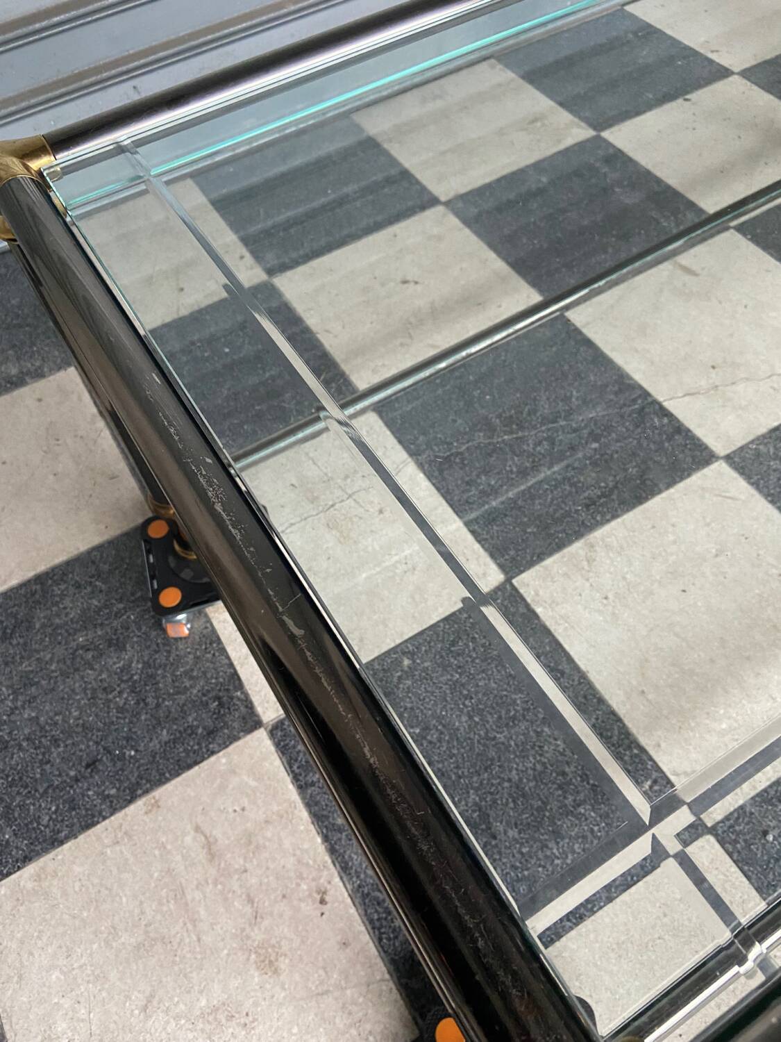 Vintage glass coffee table