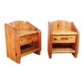 Pair of Danish pine bedside tables, 1970s