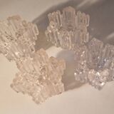 4 vintage plexiglass ice style candle holders 1980