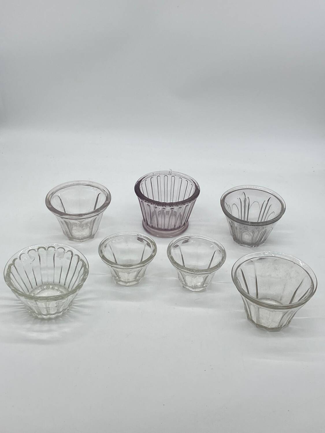 Lot / set of old jam pots / vintage verrines