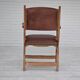 Années 1950, design danois, fauteuil retapissé, cuir marron naturel, bois de chêne.