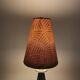 Conical table lamp in brass and wood, Italy 1960
