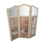 Screen or screen in painted wood and painted canvas