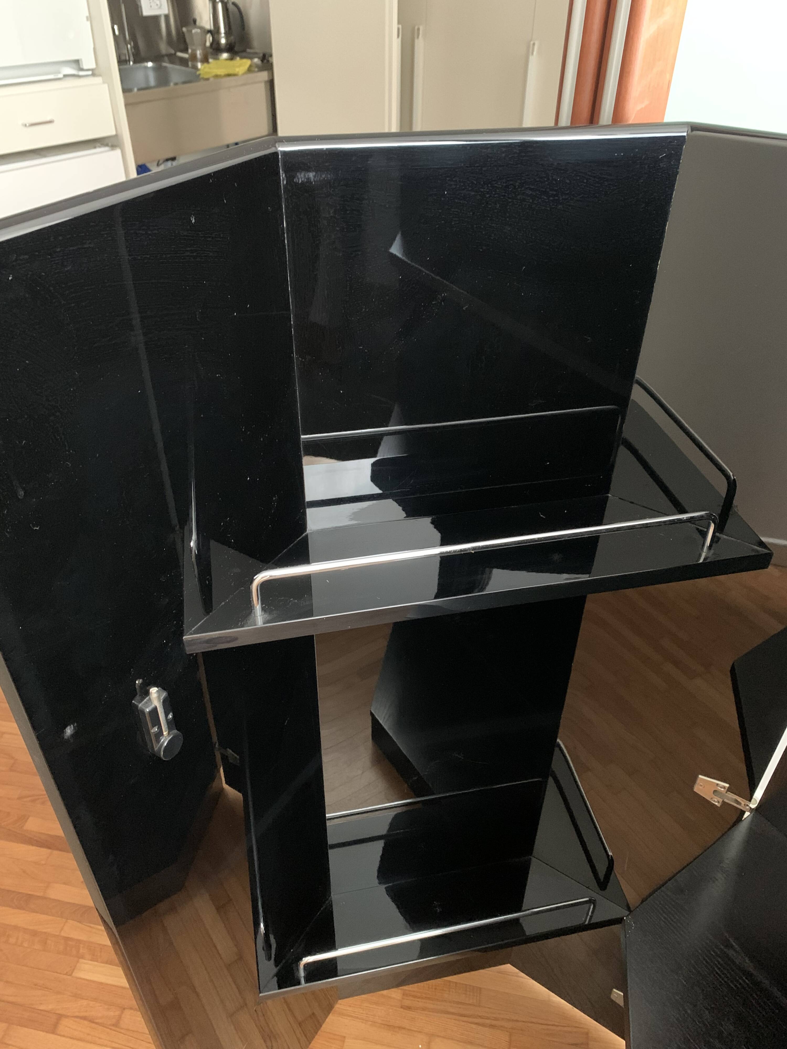 Black lacquered cabinet by Kazuhide Takahama for Cassina, 1980