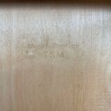 Set of 6 dining chairs in rosewood and green fabric signed T.S.M, 60s