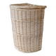 Panier a linge rotin blanc