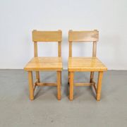 Vintage Brutalist Elm Chairs, Denmark, 1960s, Set of 2