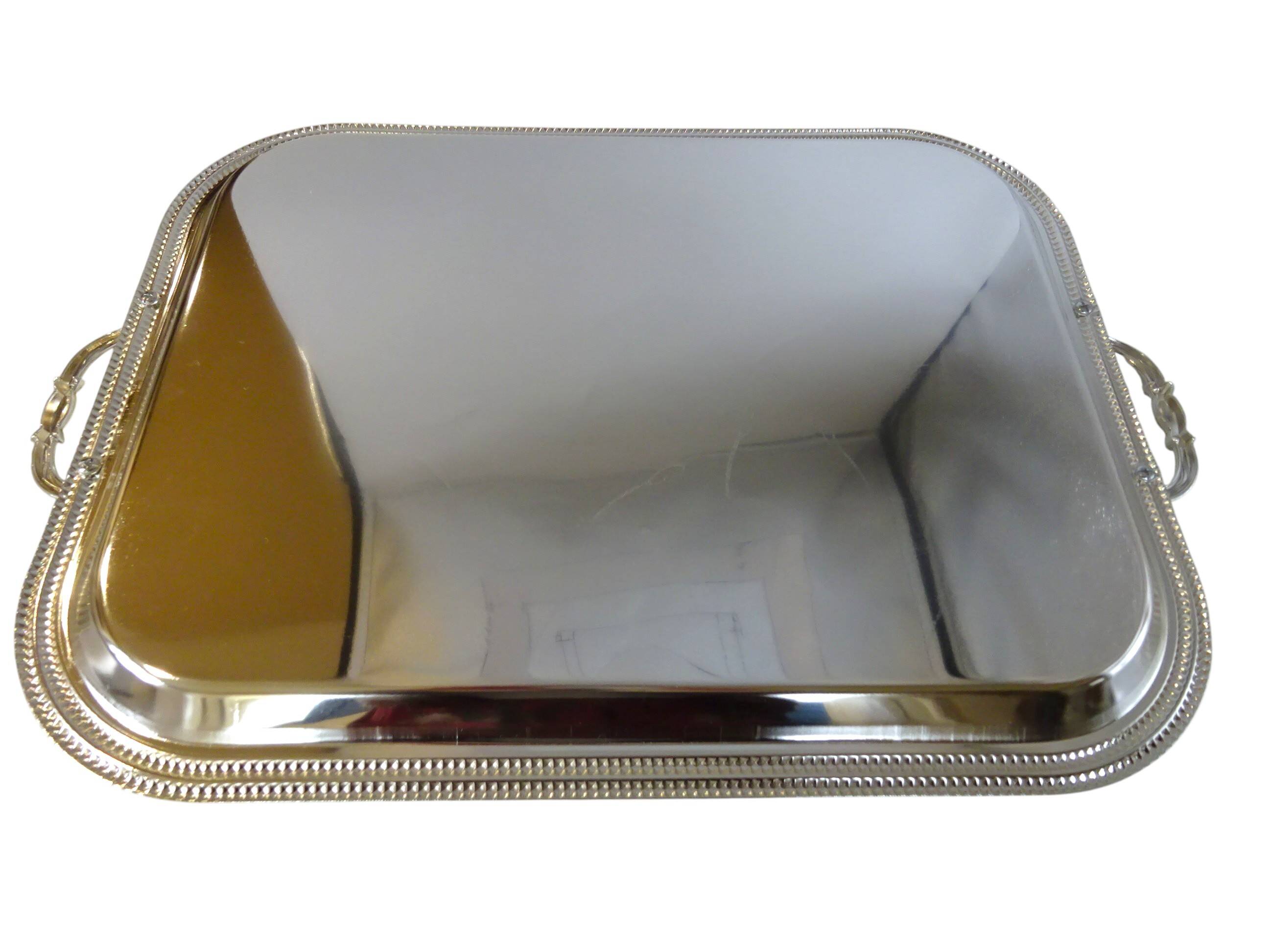 Rectangular polished iron electroplated tray